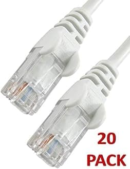 40m WHITE Network Cable - CAT5e - RJ45 - Ethernet - Patch - LAN - Router - Modem - 10/100 20 PACK
