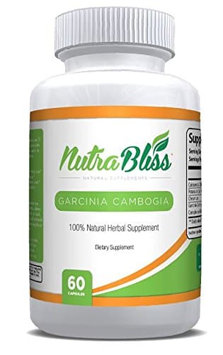 NutraBliss 100% Pure Garcinia Cambogia Complex 60% HCA, 500mg per Capsule, with Calcium, Potassium, and Chromium for Maximum Results and Effective Weight Loss – 60 Capsules