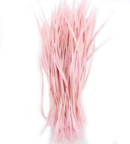 Single tear5''-9.5'' Feathers Fly Tying Materials for stonefly Nymph Split Tails& Down Wings 50pcs/Pack (Pink)