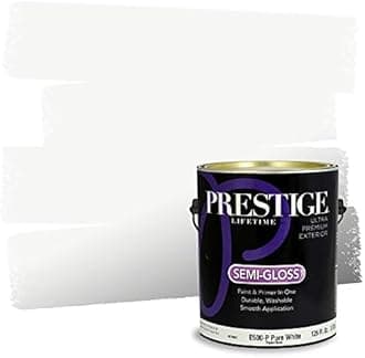Prestige Paints Exterior Paint and Primer In One, 1-Gallon, Semi-Gloss, Comparable Match of Valspar* Ultra White*