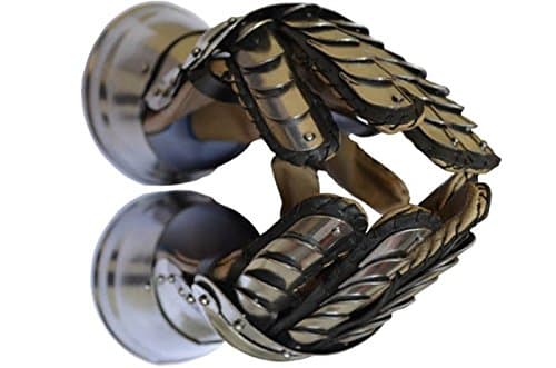 Allbeststuff Medieval Metal Gauntlets with Leather Gloves