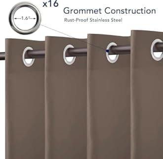 PureFit Outdoor Curtains for Patio Waterproof Weatherproof, UV Resistant Outside Curtains for Gazebo, Front Porch, Pergola, Sun Blocking Privacy Curtain, 120W x 108L inch, 1 Panel, Camel