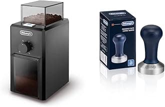 De'Longhi, Coffee Grinder KG79, Black & DLSC058 Coffee Tamper, Stainless Steel