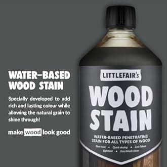 Littlefair's Wood Stain Water-Based - (Light Oak) – Non-Toxic, Eco-Friendly & Quick Drying - Easy-to-Apply, Concentrated Formula for All Wood Types – 500ml