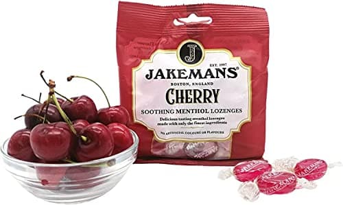 Jakemans Cherry Menthol Soothing Menthol Sweets, 100g