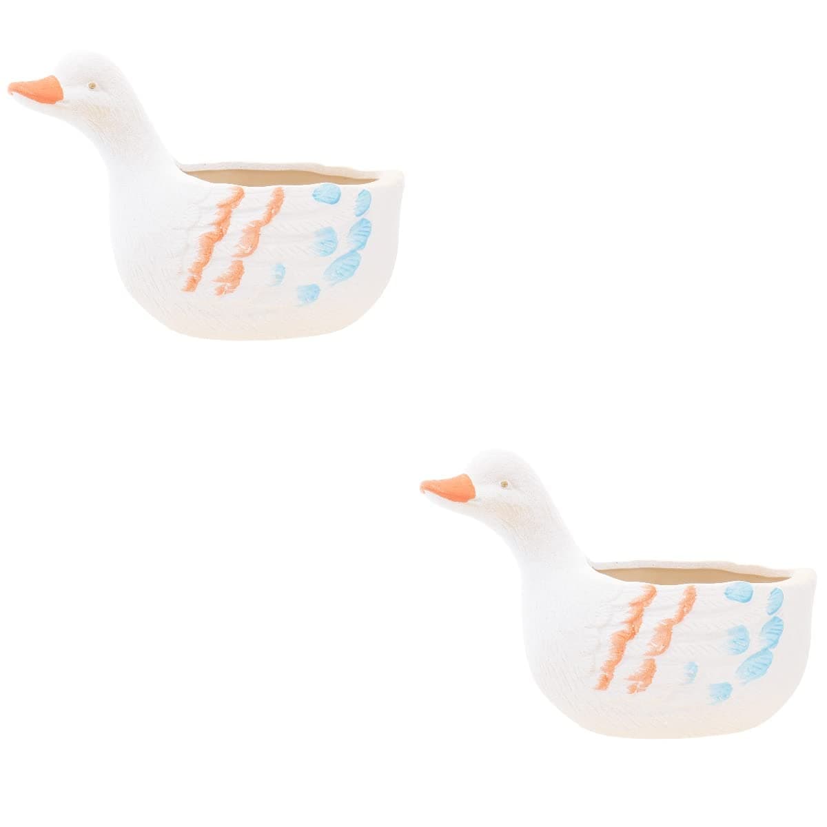 HEALLILY 2pcs Ceramic Succulent Pots Duck Shaped Flower Planter Pot Small Animal Succulent Planters Cute Cactus Flower Pot Garden Statue Planters for Home Office Desktop Random