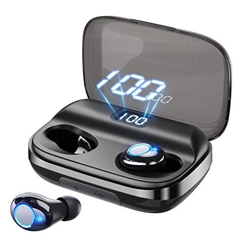 GUSGU Wireless Headphones，Bluetooth 5.0 Wireless Earbuds with Charging Case Deep Bass Earphones Waterproof Sports Headphones with Mic Touch Control Compatible with iPhone/Samsung/Android-Black