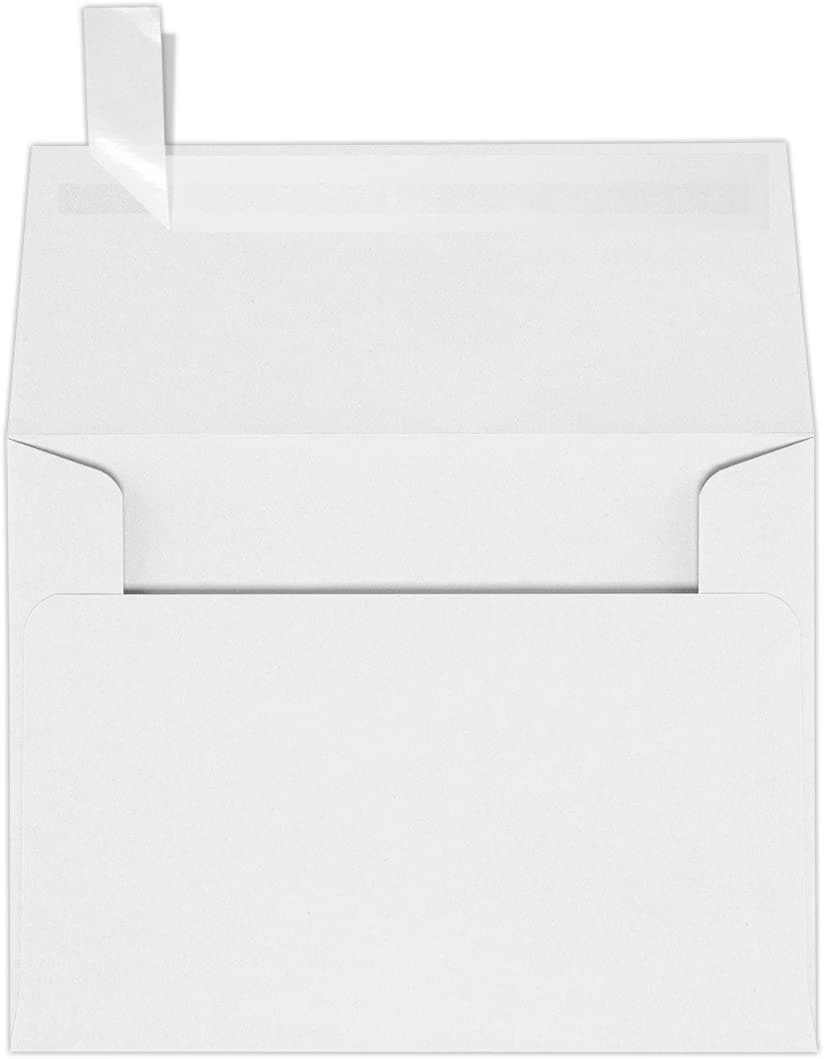 LUXPaper A2 Invitation Envelopes | Peel & Press | 4 3/8" x 5 3/4" | White | 80lb. Text | 50 Qty