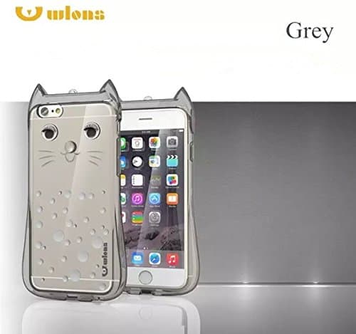 Superhot@ Iphone 6/6s Wlons Cat Case 3d TPU and Lanyard Luxury Design Thin Clear Black