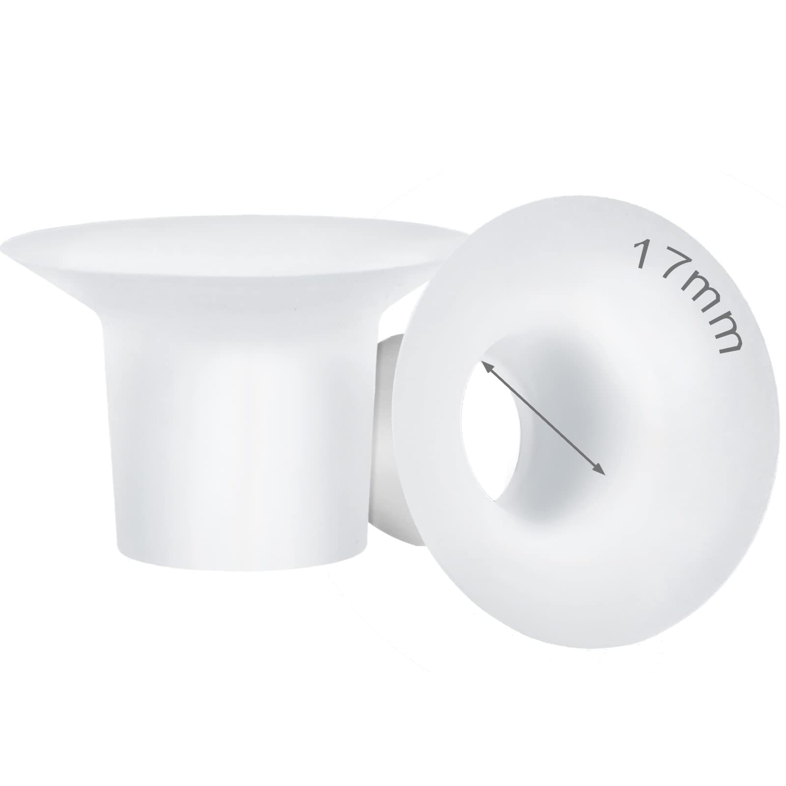 17mm Silicone Flange Inserts Compatible with Momcozy S9 Pro S10 S12 Pro, Paruu P10 P3 R12, TSRETE, kmaier, MomWills, for Spectra S1/S2, Medela Breast Pump, Reduce 24-25mm Tunnel to 17mm, 2pcs