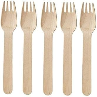 [ Pack of 200pcs, 140mm] Disposable Wooden Forks | Wooden Dining Tableware Fork Set | Ideal for Birthday, Wedding, Events & Party