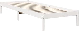 vidaXL Extra Long Single Bed Frame - Solid Pine Wood, White, 80x210 cm - Bedroom Furniture
