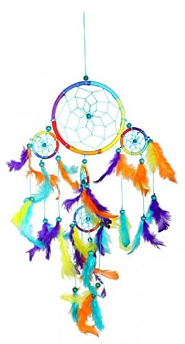 Dreamcatcher rainbow, colourful dreamcatcher in different sizes., textile, ca. 16 cm