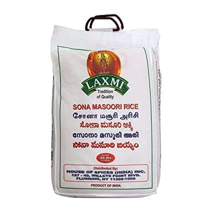 Laxmi Sona Masoori Rice 20lbs