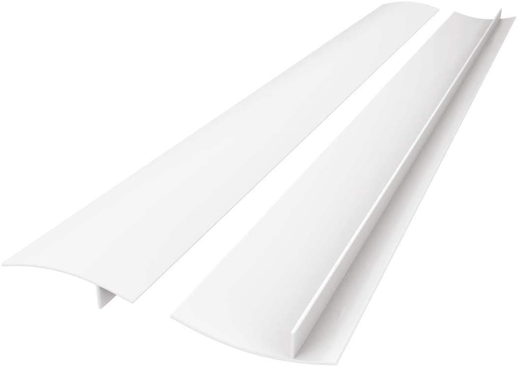 Stove Gap Covers Kitchen Counter Gap Covers 25 Inch, 2 Pack Heat Resistant Oven Gap Filler Seals Gaps Between Stovetop and Counter, Easy to Clean, White