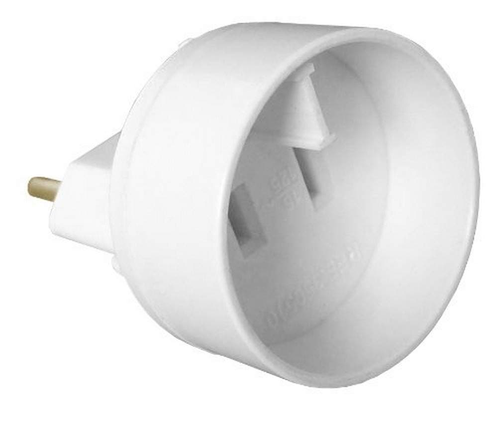 Enexo-Euro Adaptor Socket Adapter-M/F-White-Usa