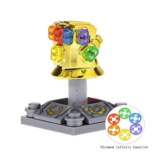 Chrome Infinity Gauntlet with 24PCS Power Stones Building Blocks Kids Gift Toys