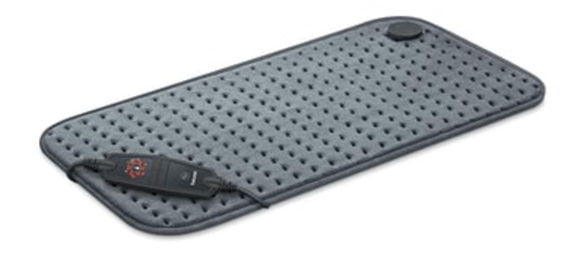 Beurer HK123 Green Planet Heating Pad, Made in Europe, Top and Bottom Made from 100% Recycled Material, Cuddly Soft, 60 x 30 cm, 6 Temperature Levels and Automatic Shut-Off, Machine Washable, Grey