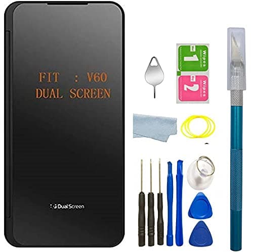V60 ThinQ Dual Screen Front Glass Replacement for LG V60 ThinQ V605N Dual Screen Case Front Glass Replacement W/Tape+Tools (V60)