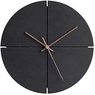 Wooden Modern Wall Clock, Minimalistic and Stylish, Walnut Hands, Silent Quartz Mechanism, Quality Materials Made from Eco-Friendly MDF and Bamboo, Home Decor for Home/Office (Old Town)