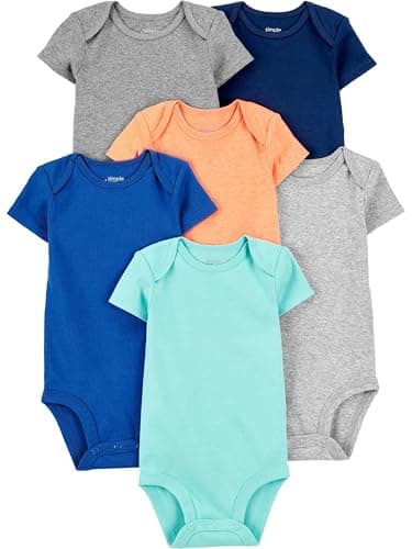 Simple Joys by Carter's Baby Boys 6-Pack Short Sleeve Bodysuits Shirt