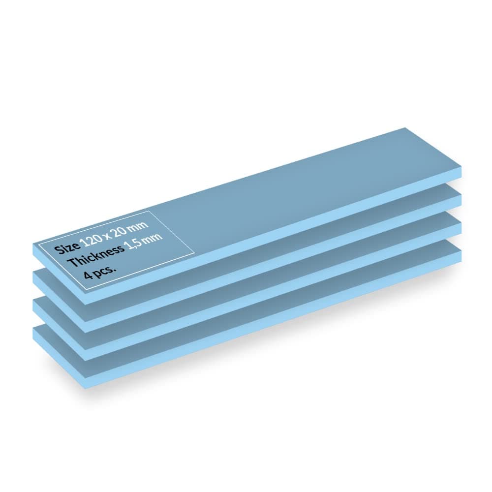 ARCTIC TP-3: Premium Performance Thermal Pad, 120 x 20 x 1.5 mm (Stackable to 2.0 mm Without Performance Loss), 4 Pieces - High Performance, Particularly Soft, Ideal Gap Filler, Bridging Gaps