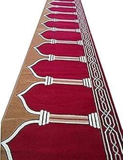 Janamaz Rolls for Masjid (Mosque) Prayer Carpet Any Religious Houses & Gallery Runner Carpet 4 x 92 Feet Color Red