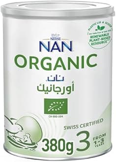 Nestle NAN Stage 3 Organic Growing Up Formula, Baby Milk, From 1 to 3 Years, 380g, Tin
