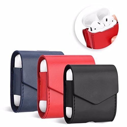 GIA DIGITAL Leather Protective Wireless Bluetooth Earphones Case for Apple Air-pods (Black)
