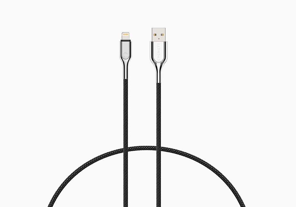 CygnettUSB-A to Lightning Cable Apple Certified MFI, Fast Charging [2.4A/12W] [Sync] [Charge] Long Lasting, 5 Years Warranty - All iOS devices - Stainless Steel - 1M/3ft - Armoured Braided Black