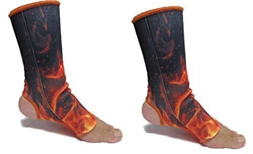 FIRE/FLAME- MUAY-THAI, Kickboxing Anklets/ Ankle Supports - -Sensei J . LARGE SENIOR Ankle/Foot/Support/Brace/Foot Protector, For Men/Women. Yoga, Pilates, Muay-Thai Supports