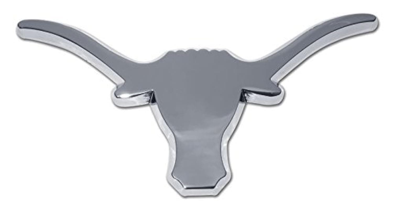Texas Metal Auto University Emblem Longhorns (Chrome)