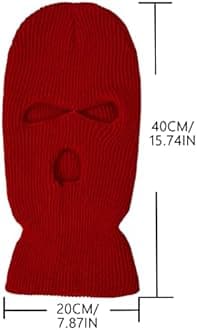 3 Hole Winter Knitted Mask for Unisex Adult Full Face Cover Ski Mask Warm Balaclava for Skiing, Sports, Snowboard