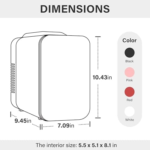 Simple Deluxe Mini Fridge, 4L/6 Can Portable Cooler & Warmer Freon-Free Small Refrigerator, Provide Compact Storage for Skincare, Beverage, Food, Cosmetics, for Bedroom, Office, Dorm, Pink, New