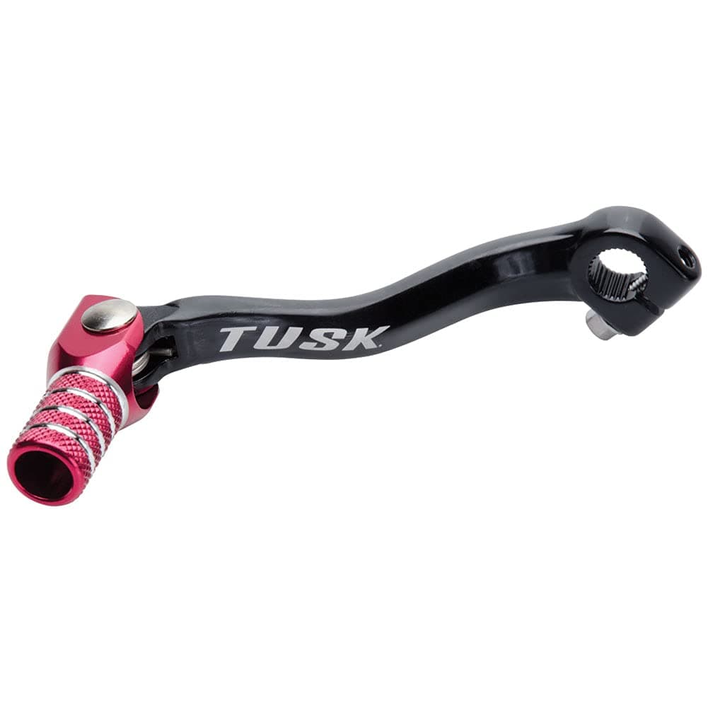 Tusk Folding Shift Lever +10mm Black/Red Tip - Fits: Honda CRF125F 2014-2020