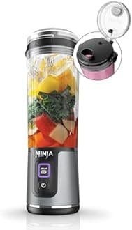 Ninja BC151BK Blast Portable Blender, Cordless, 18oz. Vessel, Personal Blender for Shakes & Smoothies, BPA Free, Leakproof Lid & Sip Spout, USB-C Rechargeable, Dishwasher Safe Parts, Black