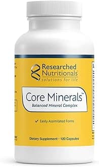 Core Minerals - Daily Trace Minerals Supplement - Iron-Free Blend with Vitamin D3, Magnesium Glycinate & Iodine for Thyroid, Bone & Metabolic Support (120 ct)