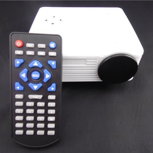 1080P LED Protable Projector HD PC AV TV VGA USB HDMI(White)