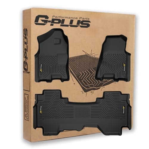 G-PLUS Floor Mats Fit for 2019-2024 Dodge Ram 1500 Crew Cab New Body (NOT Classic Models) Without Storage, TPE All Weather Custom Fit Full Cover Protection Floor Liner 1st & 2nd Row, Black
