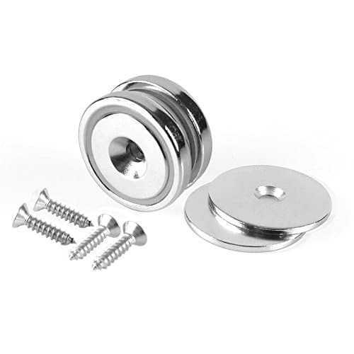 2 sets Neodymium Cup Magnets pot Magnet 1.26" Matching Strikers and Screws | 70LB and up to 88 LB holding Power