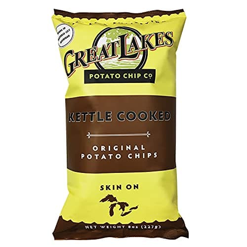 Great Lakes Original Kettle Cooked Potato Chips with Sea Salt, 8 oz. Bags (Original, 3 Bags)