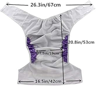 Teen Adult Cloth Diaper Nappy Reusable Washable for Disability Incontinence Men Boys (Grey)