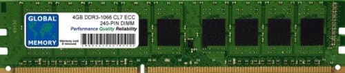 Global Memory 4GB DDR3 1066MHz PC3-8500 240-PIN ECC DIMM (UDIMM) Memory Ram for Servers/Workstations/Motherboards