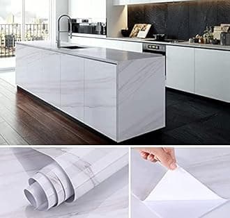 Starlite Enterprises White Self Adhesive Wallpaper for Living Room, Door, Cupboard, Fridge, Wall, Tabletop, Floor & Etc Interior & Renovation Project(White Shades,2 x 16 Feet)