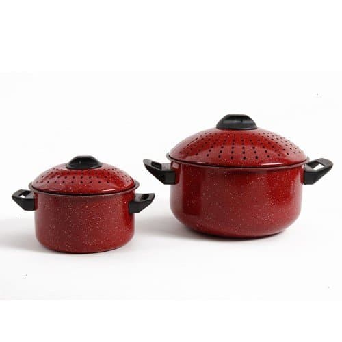 Gibson Casselman Pasta Pots with locking strainer lid with non stick interior, Red (109461.04)