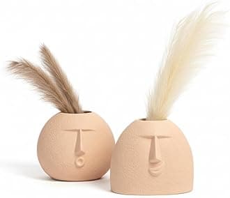 Modern Decorative Smirk Face And Blowing Kiss Ceramic Vase For Home Décor | Centerpieces | Office Or Living Room Ceramic Flower Vase | Face Vase (Blowing Kiss And Cheerful Face),White