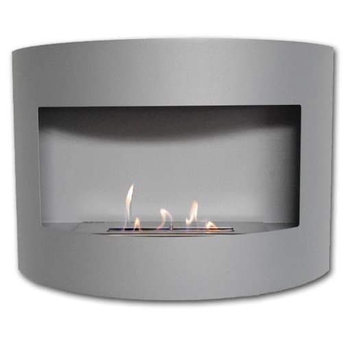 Design Fireplace RIVIERA Deluxe Grey Matt Bio Ethanol Gel Fire Place