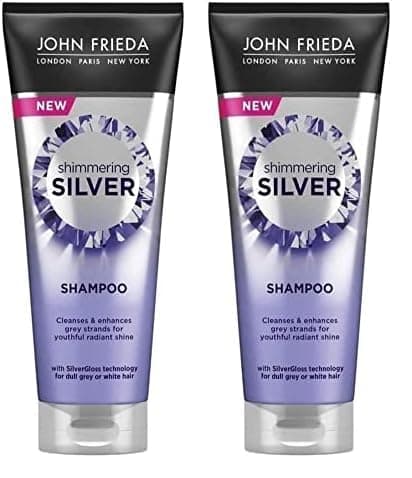 John Frieda Shimmering Shampoo for Dull Grey or White Hair, Silver, 250 ml (Pack of 2)