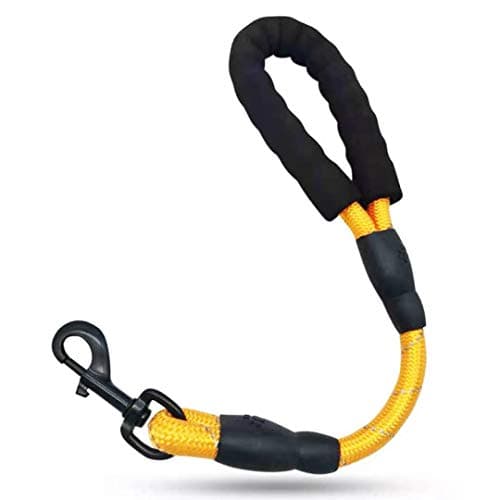 JuWow 18 Inch Strong Dog Leash with Comfortable Padded Handle and Highly Reflective Threads for Medium Large Heavy Duty Dog Leads, Easy Control with Short Dog Leash for Training Walking Running