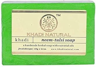 Khadi Natural Ayurvedic handmade bath soap 125g Each NEEM TULSI Soaps Pack of 6